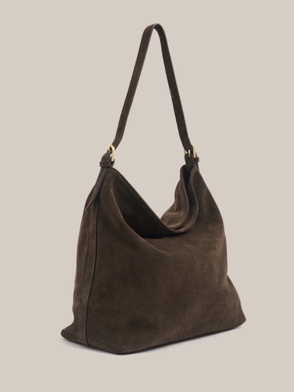 Elegant Brown Suede Shoulder Bag